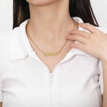 Customized Stainless Steel 2-Name Necklace With Heart Shape Personalized Pendant Jewelry Gift - Multicolor - View 5