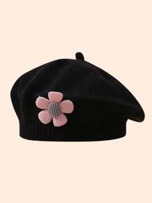 1pc Cute Flower Decoration Beanie Hat For Toddlers, Suitable For Autumn And Winter Outdoor Activities - Multicolor - View 10