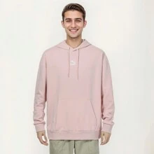 Puma 舒適純棉連帽套頭衫針織休閒衛衣情侶款運動衫 - 粉色 - 查看 1