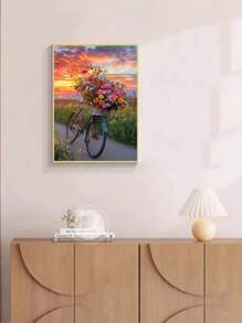 1 bức tranh kim cương DIY - Trang trí nhà phong cảnh xe đạp, khoan đầy đủ, 11,8 * 15,7in - Nhiều màu - Xem 5