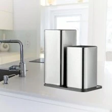 2 in 1 Aufbewahrung von Messern,Einzigartiges Messerblock Ohne Messer,hohes VolumenScheren-Organisator Entleerbarer Boden küchenhelfer aufbewahrung 22.50 * 11.20 * 23.60cm