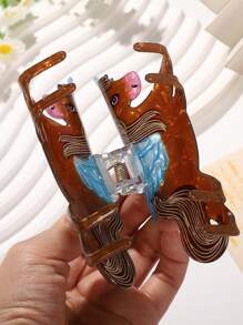 1 件女士可爱甜美醋酸纤维发夹，高品质狮子和发爪成人发饰 - 彩色 - 查看 2