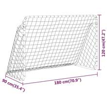 White Steel Football Goal With Net 180x920 Cm For Backyard And Training Equipment - White - View 5