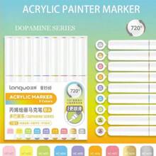 9/126 pièces Stylos de peinture acrylique vibrants - Embouts de brosse doux, à base d'eau, séchage rapide, pouvant être mélangés et résistants à la lumière - Idéal pour la peinture sur canevas, pierres, bois, verre, céramique, tissu, DIY, Halloween et idées de cadeaux de Noël pour la rentrée scolaire