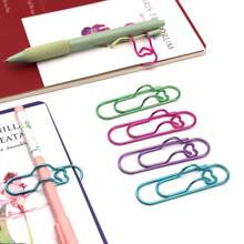 6件混色多功能爱心金属笔夹，带笔扣的回形针，日记本配件，固定笔夹，笔挂，返校，返校，学校用品 - 多色 - 查看 15