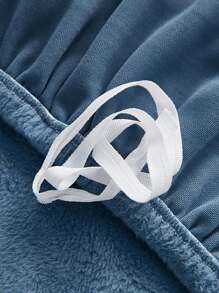 1pc Warm Plush Solid Stretch Sofa Cover, Modern Minimalist Non-Slip Whole Piece Sofa Protector, Fits L-Shaped Sofa And 1/2/3/4 Seat Sofa, Winter - Gray Blue - View 12