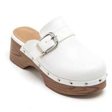 Fashionable Versatile Minimalist Thick Sole Platform Loafers - White - View 2