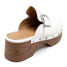 Fashionable Versatile Minimalist Thick Sole Platform Loafers - White - View 5