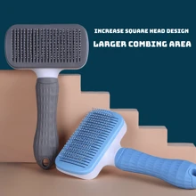 1pc Dog/Cat Hair Brush, Flea Comb, Self-Cleaning Brush, Pet Grooming Brush, Massage Brush, Deshedding Tool, Fur Removal Brush, Pet Cleaning Tool, Hair Collection Tool, Dog Brush, Cat Brush, Pet Deshedding Brush, Animal Accessories, Pet Supplies, Non-Slip Stainless Steel Dog Comb, Cat Accessories