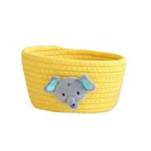 1 件装可爱狮子小篮子收纳盒编织绳圆形储物篮适用于婴儿用品幼儿园收纳篮玩具收纳篮储物箱育儿室装饰 - 米色 - 查看 15