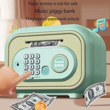 Cartoon Piggy Bank Automatic Roll Coin Large Capacity Safe Fingerprint Password Unlock Multi-Function Electric Piggy Bank Toy - Multicolor - View 4
