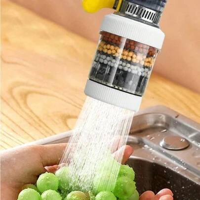 Filtro de agua de grifo, sistema de filtración montado en el grifo de cocina y baño, filtro de carbón activado que elimina el cloro, los fluoruros, los metales pesados y el agua dura para uso doméstico