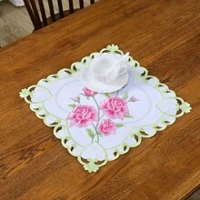 1PC, Aleer de masă din poliester brodat-Design scobit manual, potrivit pentru camere de zi, bucătării, petreceri, foarte potrivit pentru decorarea casei de vacanță și a cateringului.