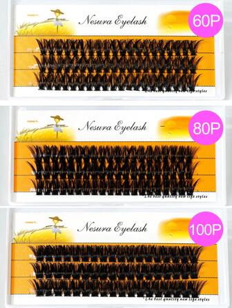 3 Pairs Natural Looking Mink Lashes, Waterproof, 3D Curled & Voluminous, DIY False Eyelashes For Light To Full Makeup, Suitable For Daily Use Or Eventslash Clusters,Eyelash Clusters,Individual Eyelashes,Lashes,Fake Lashes