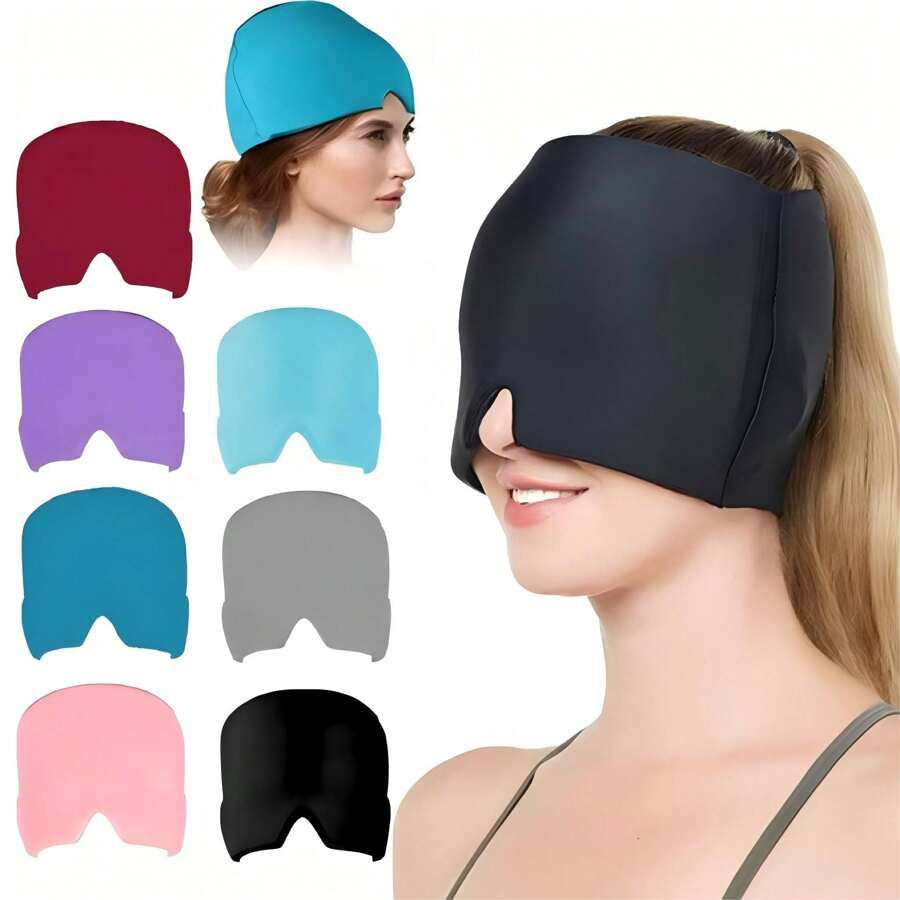 1pc Hot & Cold Therapy Gel Headwrap - Reusable Gel Ice Pack Headcover For Cold Or Hot Compress, Fits All Ages,School,Back To School,Travel,Travel Essentials,Home Essentials,Eye Mask,Sleep Mask - Multicolor - View 1