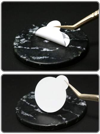 500/200/100/40 Piezas Parches adhesivos desechables blancos para extensiones de pestañas, paleta de piedra mármol, soporte de piedra jade, almohadillas de práctica para técnicas de extensión de pestañas y entrenamiento de extensión de pestañas