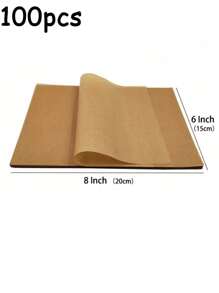 100/50pcs Greaseproof Baking Paper, Baking Sheet Air Fryer Liners, Non-Stick Greaseproof Pizza Sandwich Paper Food Wraps, Kitchen Gadgets For Cooking, Grilling, BBQ And Food Wrapping For BBQ, Picnic And Restaurant