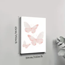 1pc Framed Canvas Poster, Pink Butterfly Preppy Wall Art Canvas Paintings, Ideal Gift For Bedroom Living Room Corridor, Wall Art, Room Decoration - Multicolor - View 8