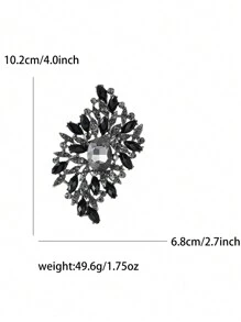 Large Crystal Brooch For Women Leaf Pin Party Banquet Jewelry Gift Dress Skirt Accessories - Large Crystal Flower Brooch - View 10