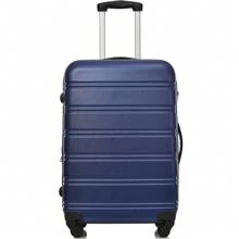 ABS Hard Shell Travel Trolley Suitcase,4-Wheel Luggage Set Hand Luggage 24" Deep Blue - Multicolor - View 1
