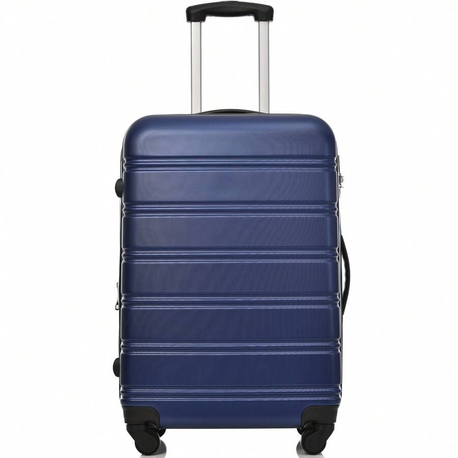 ABS Hard Shell Travel Trolley Suitcase,4-Wheel Luggage Set Hand Luggage 24" Deep Blue - Multicolor - View 1