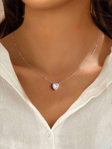 1pc S925 Sterling Silver Heart Shaped Cubic Zirconia Earrings Necklace Ring For Women Fine Jewelry Birthday Gift