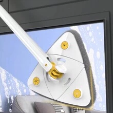 可伸縮旋轉免手洗三角拖把，適用於客廳臥室廚房衛生間地板天花板瓷磚牆面玻璃窗戶汽車清潔