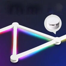 9PCS LED 智能壁灯 RGBIC 灯带 DIY 氛围夜灯 APP 音乐节奏电视背光卧室游戏室装饰灯。5V-USB 装饰壁灯。产品不含插头 - 黑色 - 查看 5