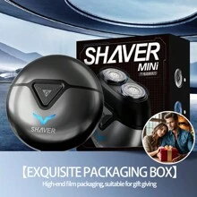 2024 New Upgrade Pocket Shaver, Model Rechargeable Dual-Head Electric Shaver, Mini Portable Electric Shaver, USB Electric Razor For Men, Pocket Size Washable Electric Razor(Grey) - Grey - View 3