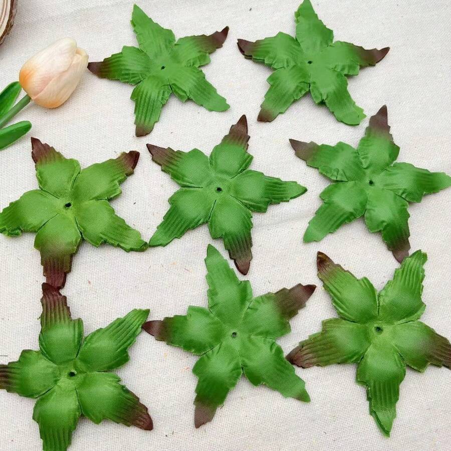 25/50/100 件绿色人造花束材料，DIY 手工工艺品，情人节礼物，婚礼花束，中心装饰，玫瑰花环桌面装饰礼物生日毕业，假植物