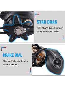 SOUGAYILANG 基础/轻便便携式钓竿套装，包括伸缩钓竿、8.1:1速比的鼓式渔线轮、彩色PE编织钓线以及软/硬饵，适用于淡水和海水垂钓。