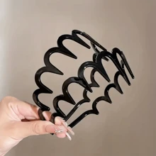 Set Of 1Minimalist Plastic Wave Hairbands For Women - Non-Slip Dress Up Headbands, Easy Hair Styling For Face Washing And High Crown Looksbathroom Decor Fall Decor