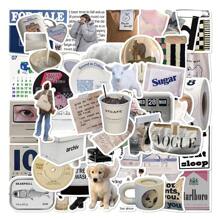 57 件复古简约可爱贴纸适用于笔记本电脑冰箱手机剪贴簿头盔贴花、学校用品、返校 - 彩色 - 查看 1