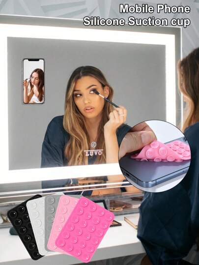 1 件硅胶手机吸盘支架，通用 48 个吸盘，粘性移动电源吸盘，硅胶手机吸盘适用于各种场景手机支架吸盘双面硅胶兼容 、Android 手机，生日礼物，家人，朋友手机支架，手机配件