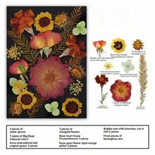 35pcs Dried Pressed Flowers For Resin Molds, Real Pressed Flowers Dry Leaves Kit For Art Crafts Resin Jewelry Making Scrapbook Supplies Card Making Soap Candle DIY Nails Decor| Valentine Day's Gift| Couple Gift| Christmas Gift Xmas Gift| Halloween Gift Decor