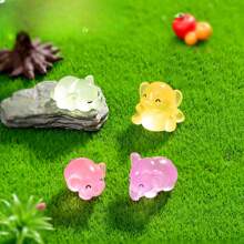Juego de 4/8/24 adornos miniatura de elefantes, encantos de elefantes de resina que brillan en la oscuridad, pequeños juguetes de animales diminutos para hacer joyas, decoración de paisaje en miniatura, acuario (color aleatorio)
