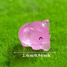 Juego de 4/8/24 adornos miniatura de elefantes, encantos de elefantes de resina que brillan en la oscuridad, pequeños juguetes de animales diminutos para hacer joyas, decoración de paisaje en miniatura, acuario (color aleatorio)