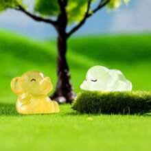 Juego de 4/8/24 adornos miniatura de elefantes, encantos de elefantes de resina que brillan en la oscuridad, pequeños juguetes de animales diminutos para hacer joyas, decoración de paisaje en miniatura, acuario (color aleatorio)