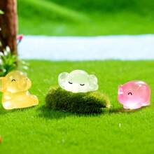 Juego de 4/8/24 adornos miniatura de elefantes, encantos de elefantes de resina que brillan en la oscuridad, pequeños juguetes de animales diminutos para hacer joyas, decoración de paisaje en miniatura, acuario (color aleatorio)