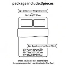 3 件套羽绒被套（无填充物）（1 件被套，2 件枕套） - 彩色 - 查看 2