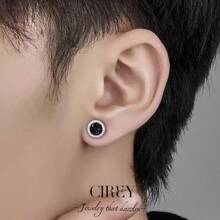 CIREY 1 件全水钻水晶簇磁性耳环，无需穿孔，独特设计钛钢不褪色耳环，男女通用个性化配饰，简约风格礼物 - 滿鑽耳釘 - 查看 5