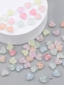 67 piezas de Cuentas en forma de corazón de 10mm con efecto de craquelado para hacer joyería - Accesorios del Día de San Valentín - Pulsera, collar, cadena de teléfono para pareja, accesorios para el cabello DIY, decoraciones