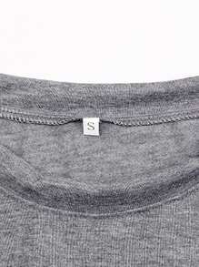 Women Tracksuits, Casual Sportswear Set Solid Color Long Sleeve O-Neck Pullover+Drawstring Trousers Lady Spring Tracksuit Outfit - Dark Grey - View 2