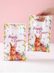 10/25/50 túi tote Phục Sinh, họa tiết thỏ hoạt hình, Chúc mừng Phục Sinh, đồ dùng đóng gói quà tặng, túi đựng quà, túi quà, quà tặng tiệc Phục Sinh, đồ trang trí Phục Sinh, đồ dùng đóng gói nhà bếp Phục Sinh - chú thỏ Phục sinh - Xem 3