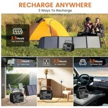 UAPOW Portable Power Station 345Wh LiFePO4 Battery - Solar Generator With 600W AC Output For Home Use Camping Travel RVs Emergencies Suitable For Outdoor Play, Gifts For Family, Friends, Birthday, Christmas, Winter, New Year