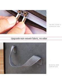 1pc Large Capacity Non-Woven Clothes Storage Bag Clothes Packaging Box Quilt Organizer Storage Bag Dustproof Fabric Clothes Storage Bag Moisture-Proof Clothes Finishing Bag Closet Organizer Zipper Portable Organizer Versatile Clothes Container For Comforter Blankets Bedding Clothing Home Storage & Organization Bedroom Clothes Organizer With Handle & Clear Window Bedroom Accessories Clothes Storage Organizer Closet Organization And Storage - Grey - View 8