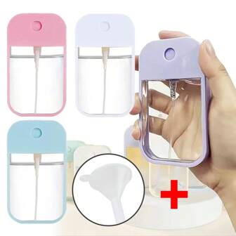 45ML 便携式喷雾瓶 香水瓶 洗手液瓶 可再填充香水 化妆品 精油 带漏斗的收纳盒 旅行酒精 时尚字母系列 旅行必需品 学校用品 度假露营 度假必需品 度假配件 迷你女士香水 男士香水 海滩