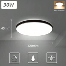 CANMEIJIA 1 đèn trần LED, đèn trần lắp âm phòng khách trang trí nhà cửa, đèn trần hiện đại, khung tròn màu đen, 220V, thích hợp cho phòng khách/phòng ngủ/bếp/phòng tắm/nhà/hiên/gác xép/phòng học/hành lang/gara/phòng vệ sinh/văn phòng, chọn kích thước phù hợp theo nhu cầu sử dụng - Đèn trần LED khung đen - Xem 14