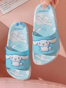 Sanrio Cinnamoroll Cute Cartoon Open Toe Slippers For Girls, Cartoon Shoes, Breathable Non-Slip Thick Bottom Slippers For Indoor Home Bathroom - Blue - View 6