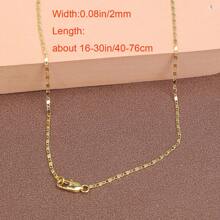 1pc Premium European Style 18K Gold Plated Flat Star Charm Necklace, 2mm Hypoallergenic Chain 16-30 Inches, Suitable For Pendant DIY Jewelry Making Or Daily Wear, Party & Holiday Gifts